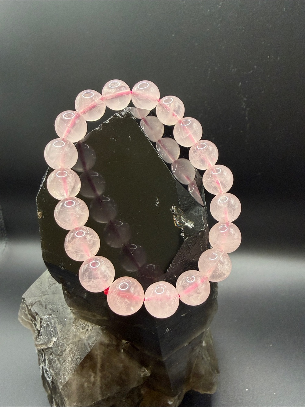 Rose Quartz beaded stretch bracelet